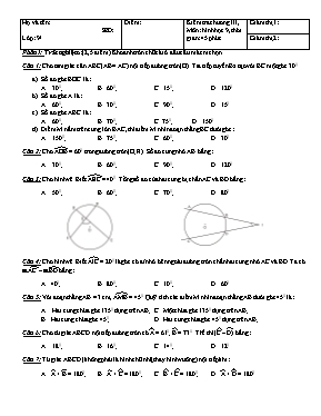 Đề kiểm tra Chương III môn Hình học Lớp 9 (Có đáp án)